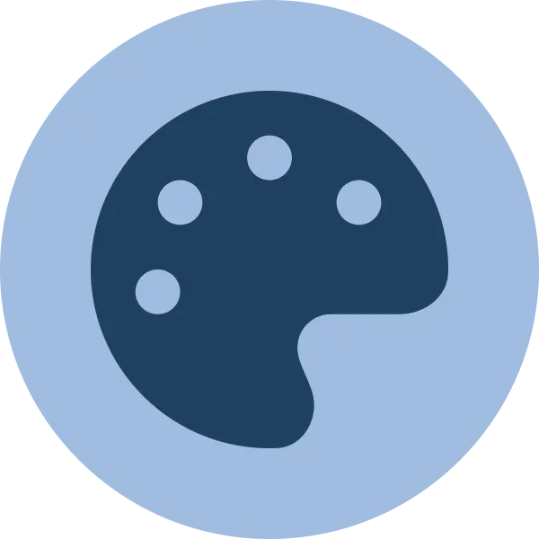 Graphic design service icon showing an artist's palette