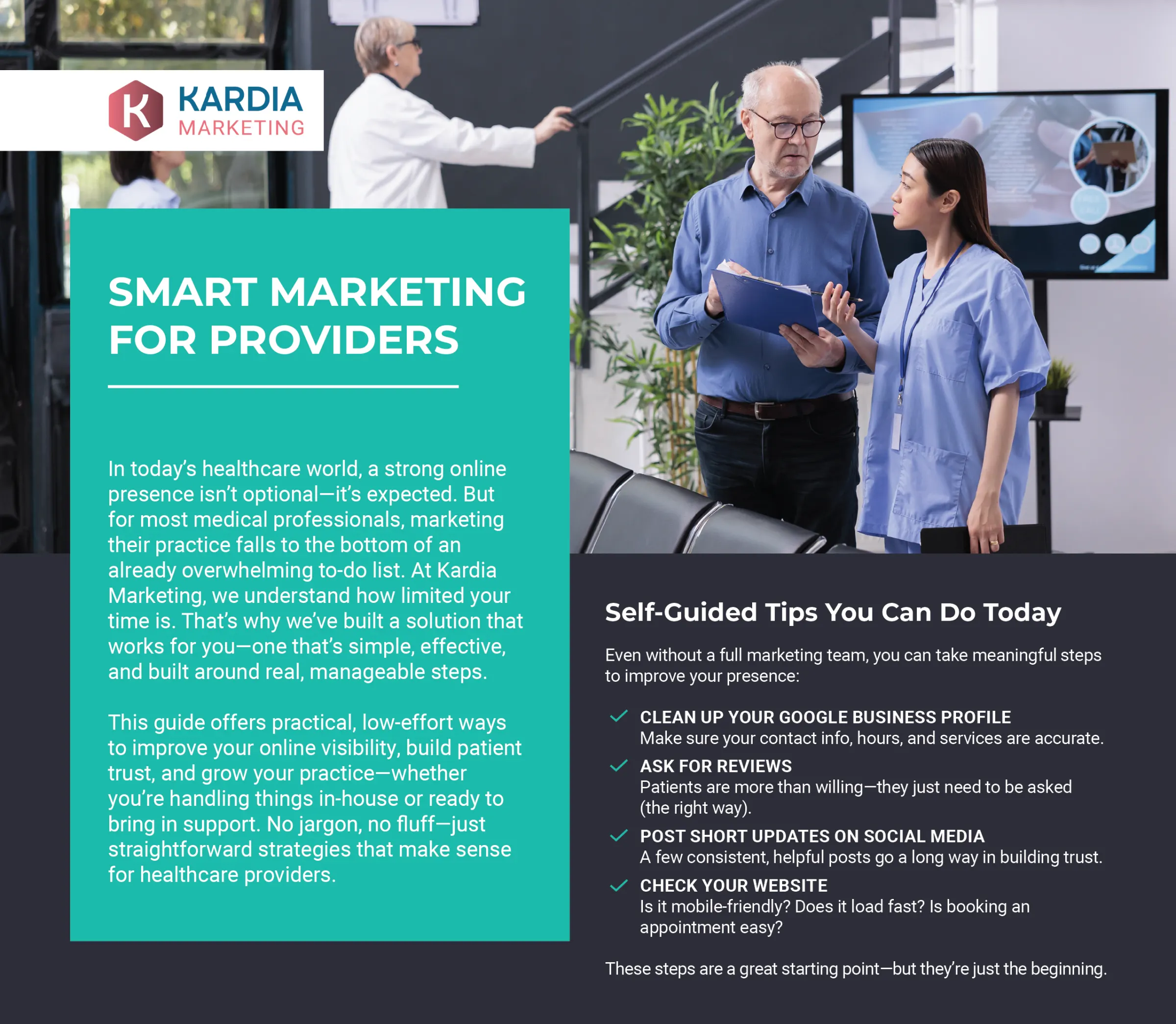 Cover of the Kardia guide Smart Marketing for Providers