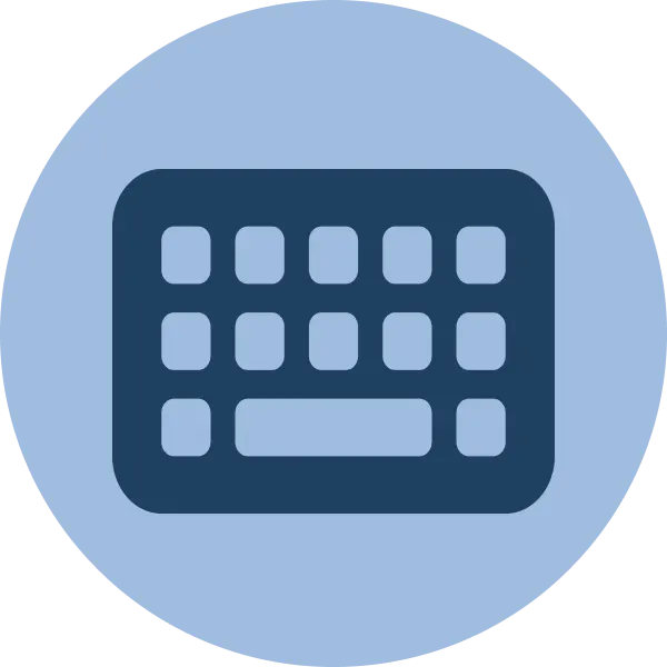Copywriting service icon showing a keyboard